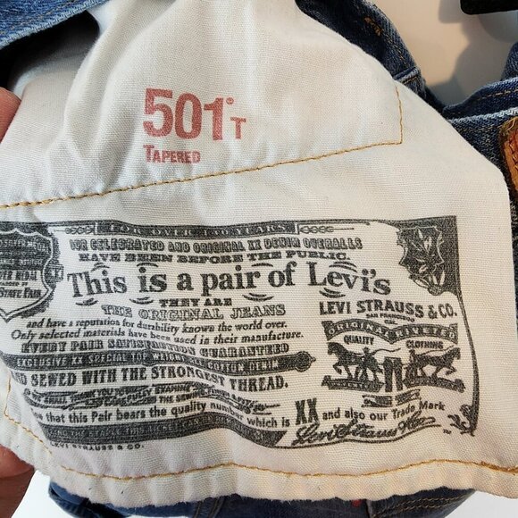 Levi's Women's 501 Tapered Premium Japanese Selvedge Denim Jeans‎ Distressed 26 - Picture 6 of 11